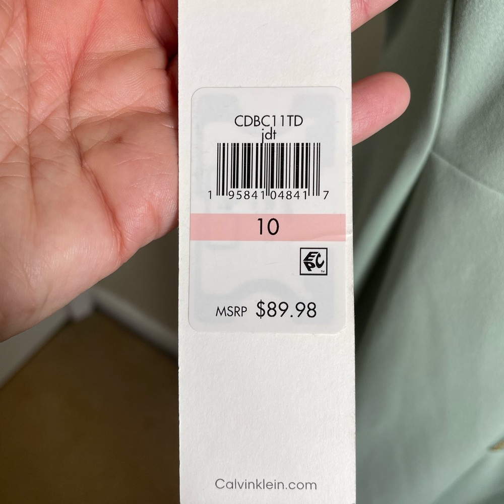 NWT Calvin Klein Light Green Dress - Picture 4 of 4